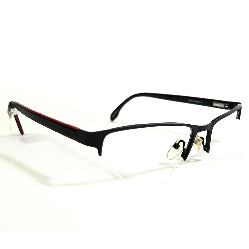 Robert Mitchel XL Eyeglasses Frames RMXL6001 BK Rectangular Half Rim 59-18-150
